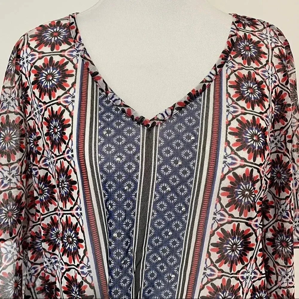 INC New York & Company Colors/Diamond accents/Retro Mesh CoverUp Small/Top - Picture 2 of 7